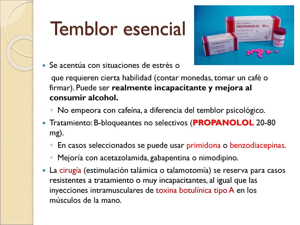 Temblor de manos tratamiento